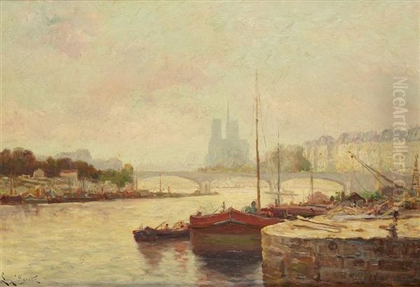 Notre Dame Oil Painting by Leon Barotte