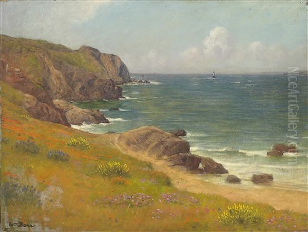 Mile Rock, Sea Cliff, San Francisco Oil Painting by William Barr