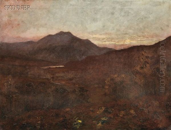 Evening In The Trossachs/ A Scottish View Oil Painting by William Barr