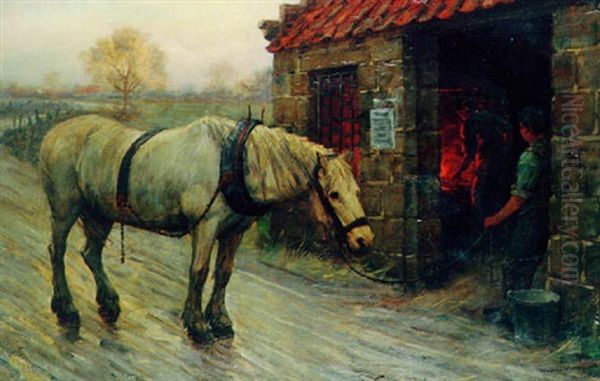 The Smithy Oil Painting by William Barr