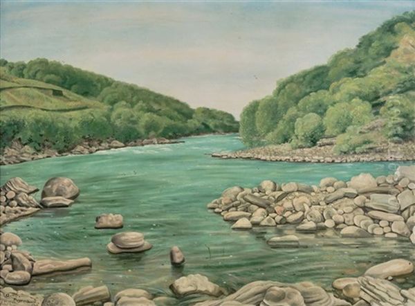 Vue De L'arve Oil Painting by Aime Victor Barraud