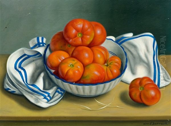 Still-life With Tomatoes Oil Painting by Aime Victor Barraud