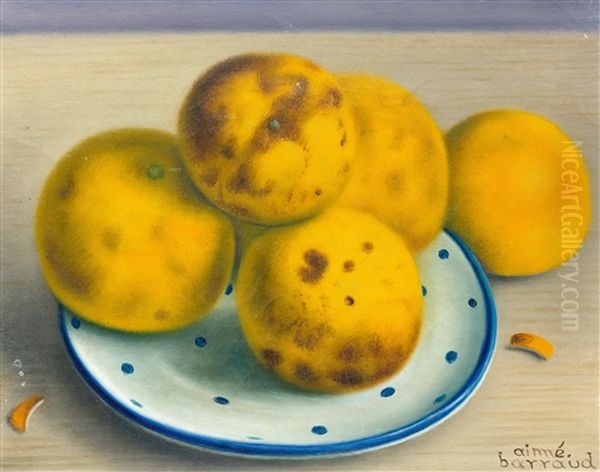 Still-life With Citrus Fruit Oil Painting by Aime Victor Barraud