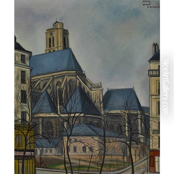 Eglise St. Germain Oil Painting by Aime Victor Barraud