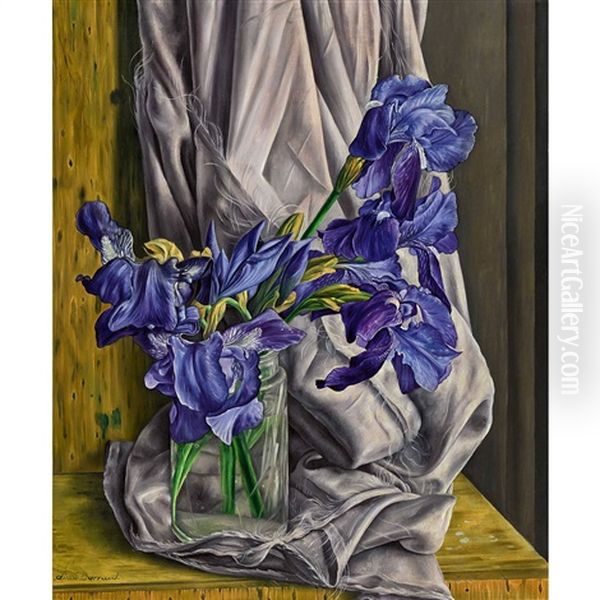 Les Iris Oil Painting by Aime Victor Barraud