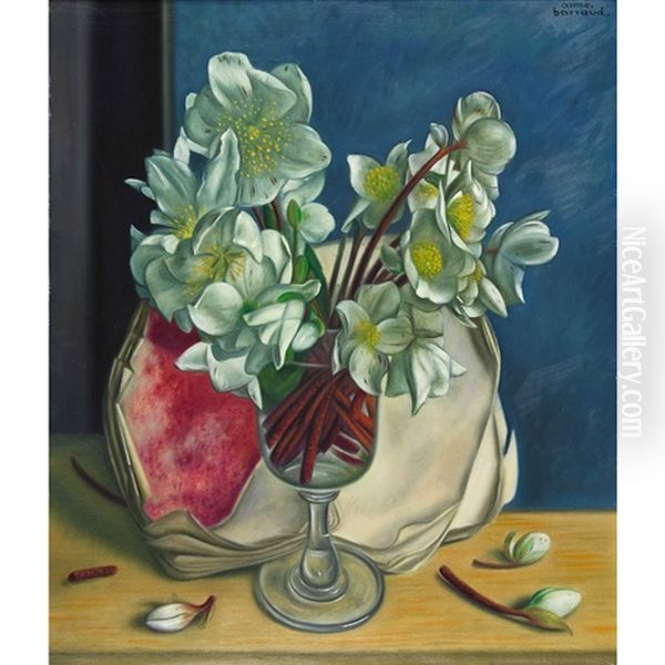 Nature Morte Aux Roses De Noel Oil Painting by Aime Victor Barraud