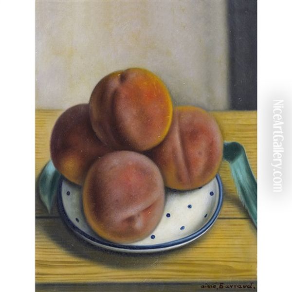 Nature Morte Aux Peches Oil Painting by Aime Victor Barraud