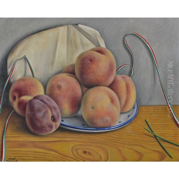 Nature Morte Aux Peches Oil Painting by Aime Victor Barraud