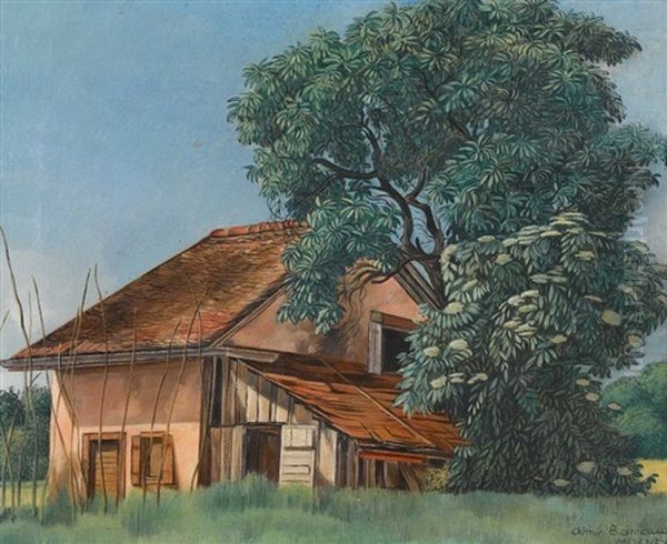 Haus Bei Mornex Oil Painting by Aime Victor Barraud