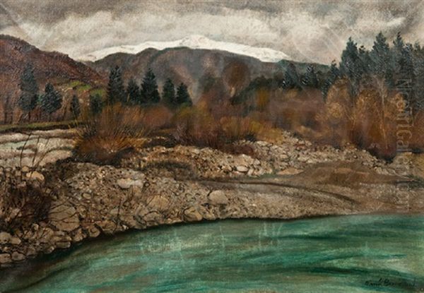 Paysage A La Riviere Oil Painting by Aime Victor Barraud