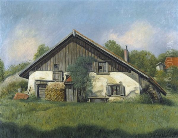 Bauernhaus Im Sonnenschein Oil Painting by Aime Victor Barraud