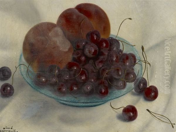 Nature Morte Aux Peches Et Cerises Oil Painting by Aime Victor Barraud