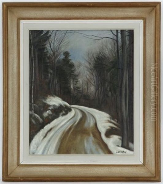 Paysage De Sous-bois Enneige Oil Painting by Aime Victor Barraud