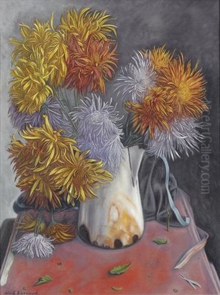 Nature Morte Aux Chrysanthemes Oil Painting by Aime Victor Barraud