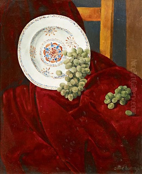 Plat Et Raisins Oil Painting by Aime Victor Barraud