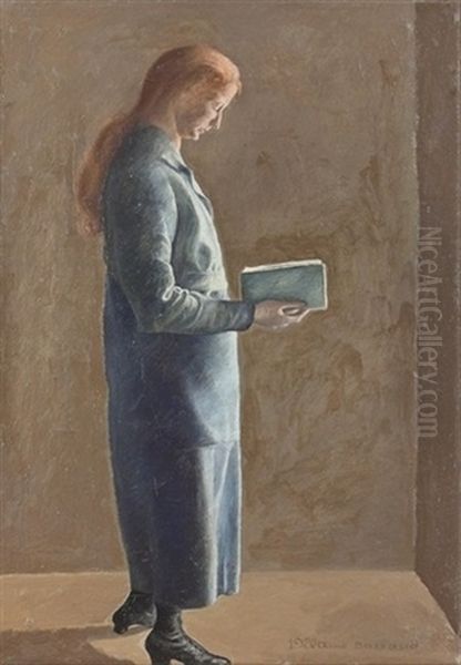 Femme Lisante Oil Painting by Aime Victor Barraud