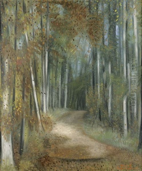 Foret En Automne Oil Painting by Aime Victor Barraud