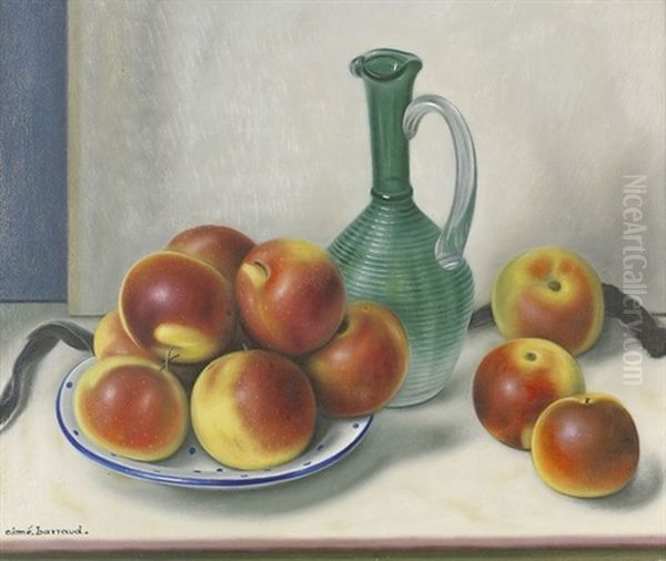 Nature Morte Avec Pommes Et Carafe Oil Painting by Aime Victor Barraud