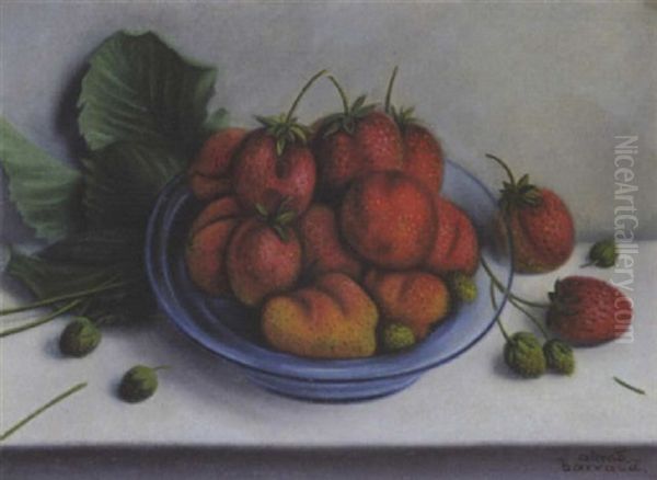 Stilleben Mit Erdbeeren In Einer Schale Oil Painting by Aime Victor Barraud