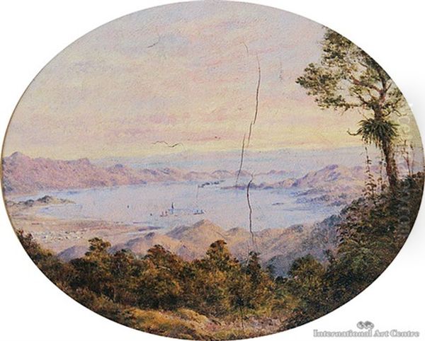 Coromandel Oil Painting by Charles Decimus Barraud