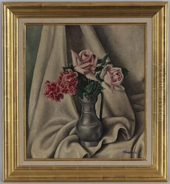 Vase De Fleurs Oil Painting by Francois Emile Barraud