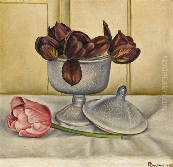 Stillleben Mit Tulpen Oil Painting by Francois Emile Barraud