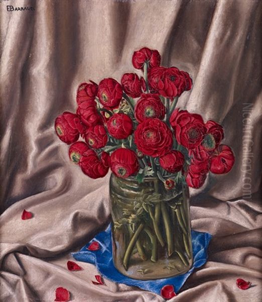 Bouquet De Renoncules Oil Painting by Francois Emile Barraud