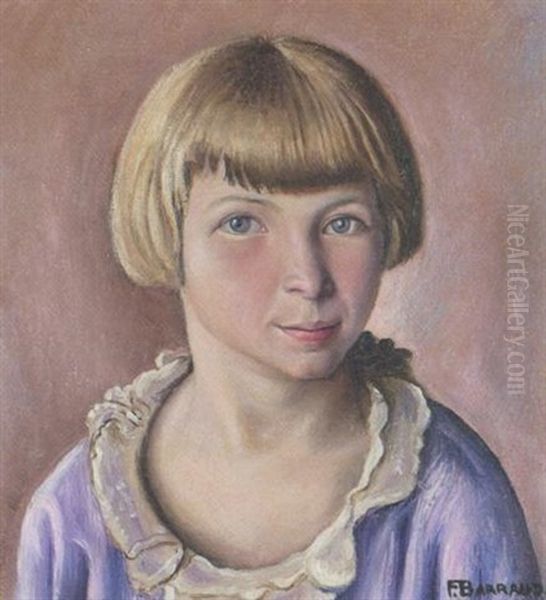 Portrat Eines Blondens Madchens Oil Painting by Francois Emile Barraud