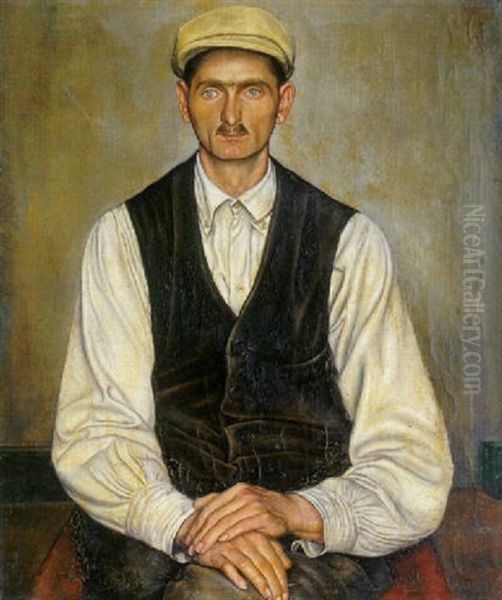 L'encadreur En Casquette Oil Painting by Francois Emile Barraud