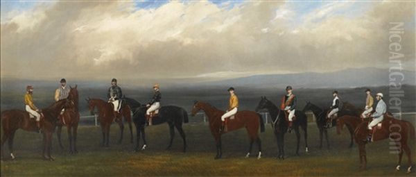 The Punchestown Winners, 1868 Oil Painting by Henry Barraud