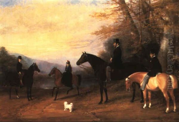 The Riding Party Oil Painting by Henry Barraud