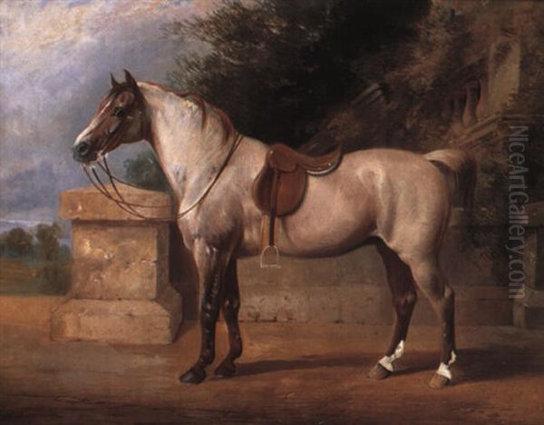 The Favorite Hunter Of Colonel H. Thomson Oil Painting by Henry Barraud