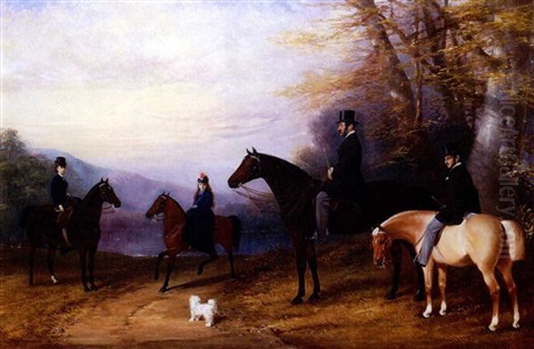 The Riding Party Oil Painting by Henry Barraud