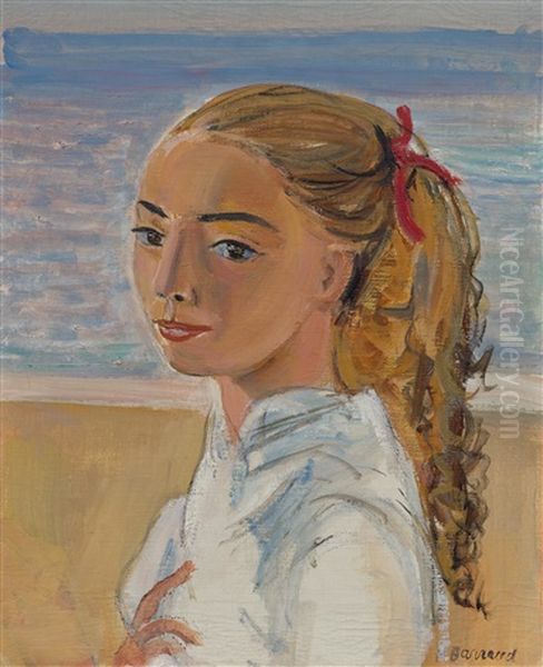 Isabelle A La Plage Oil Painting by Maurice Barraud