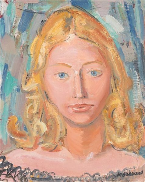 Portrait Einer Jungen Frau Mit Blondem Haar, Um 1940 Oil Painting by Maurice Barraud