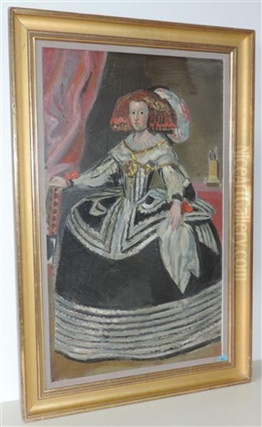 Maria Anna Von Osterreich In Hofischer Robe Oil Painting by Maurice Barraud