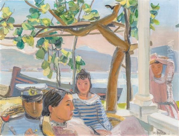 Terrasse A Pollenca Oil Painting by Maurice Barraud