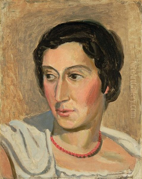 Femme Au Collier (madeleine) Oil Painting by Maurice Barraud