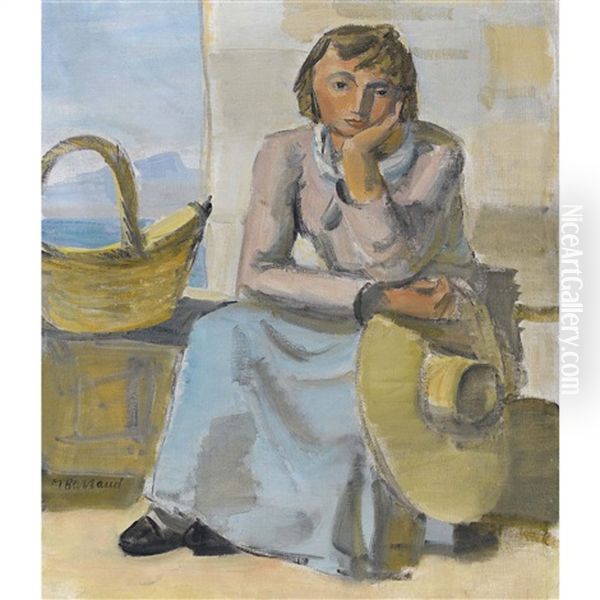 Jeune Paysanne Pensive Oil Painting by Maurice Barraud