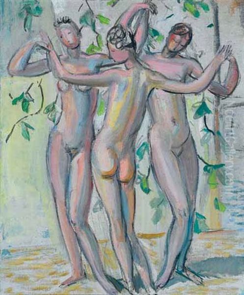 Les Trois Graces Oil Painting by Maurice Barraud