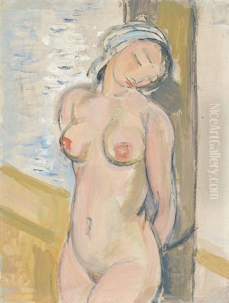 Nue Debout (standing Female Nude) Oil Painting by Maurice Barraud