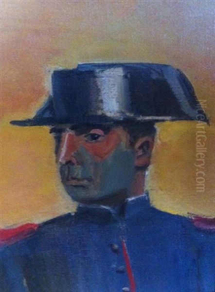 Portrait D'un Soldat Espagnol Oil Painting by Maurice Barraud