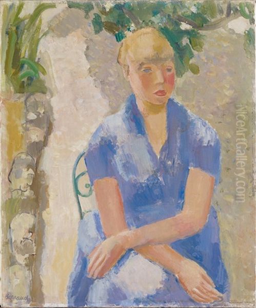 La Robe Bleue Oil Painting by Maurice Barraud