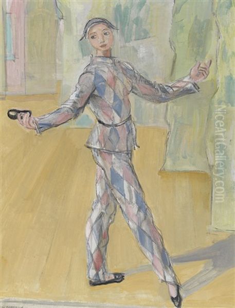 Harlekin Oil Painting by Maurice Barraud