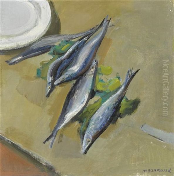 Stilleben Mit Fischen Oil Painting by Maurice Barraud