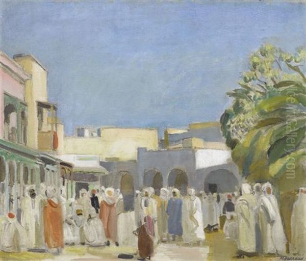 Orientalische Marktszene In Biskra Oil Painting by Maurice Barraud