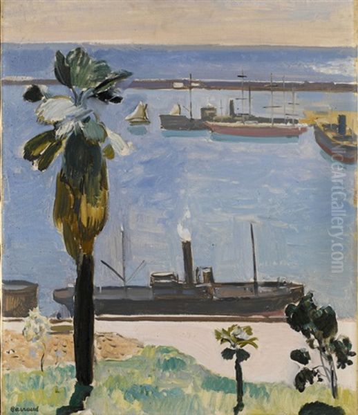 Le Port (barcelona) Oil Painting by Maurice Barraud