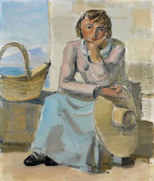 Jeune Paysanne Pensive Oil Painting by Maurice Barraud