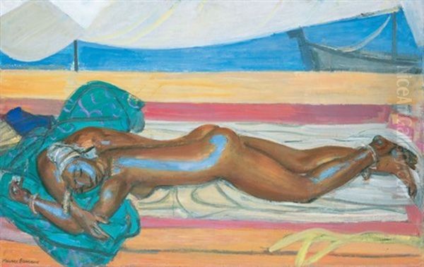 Nu Etendu (lying Female Nude) Oil Painting by Maurice Barraud