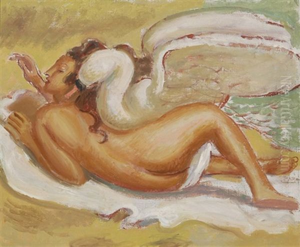 Leda Mit Dem Schwan Oil Painting by Maurice Barraud